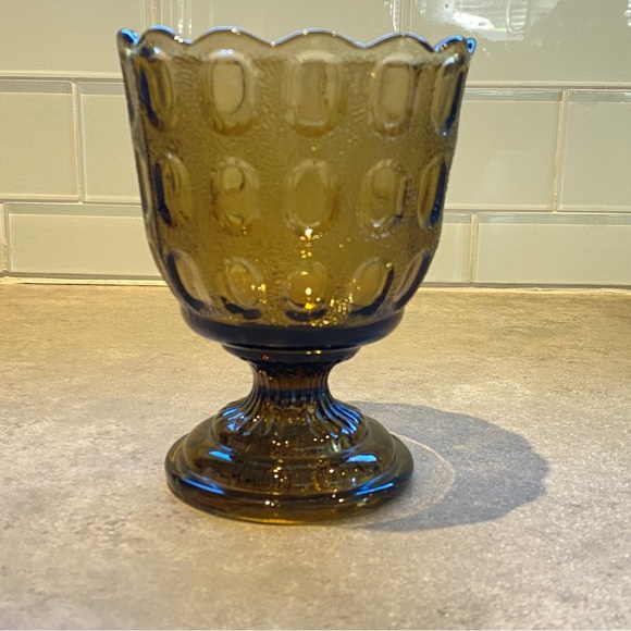 Vintage E.O. Brody M4200 Smoke Glass thumbprint planter - Picture 2 of 5